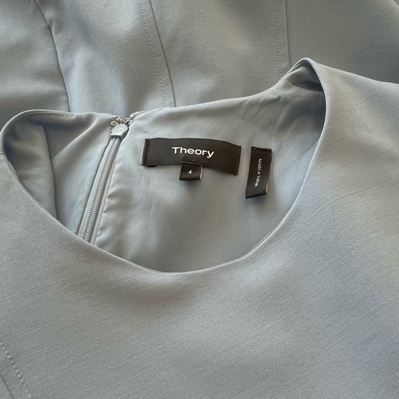 Theory Helaina Dress Size 4 Blue Sleeveless Wool Blend A-line *See Notes* - Picture 6 of 14